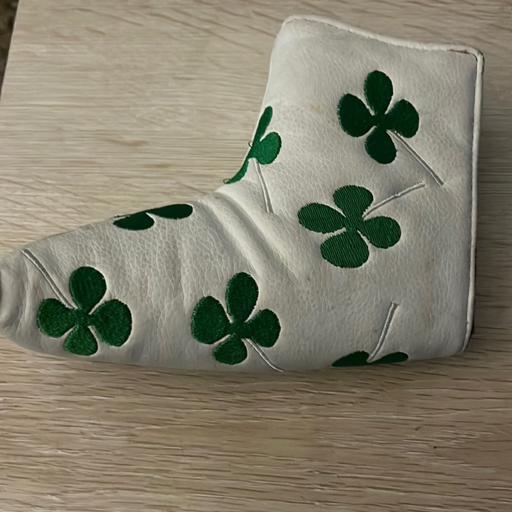 Shamrock embroidered putter cover